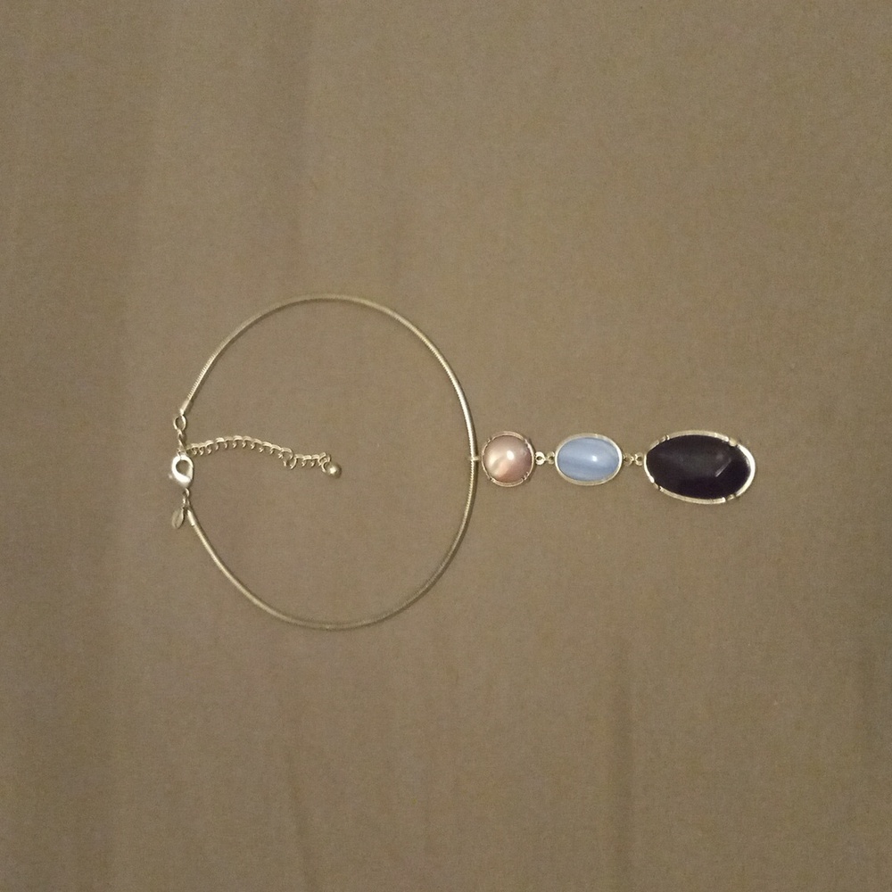 Chico's Silver Necklace with Pink, Blue, Purple